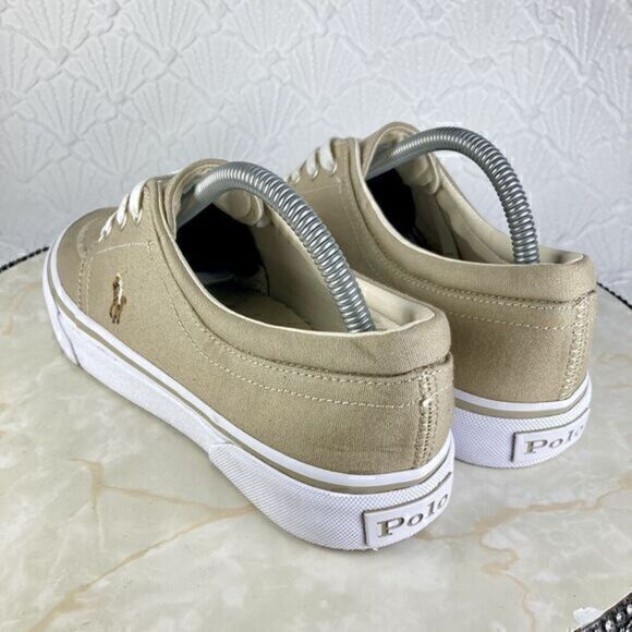 Polo Ralph Lauren Sneakers Mens Sz 8 Khaki Faxon Low-Top Canvas Slip On Sneakers - Picture 7 of 12